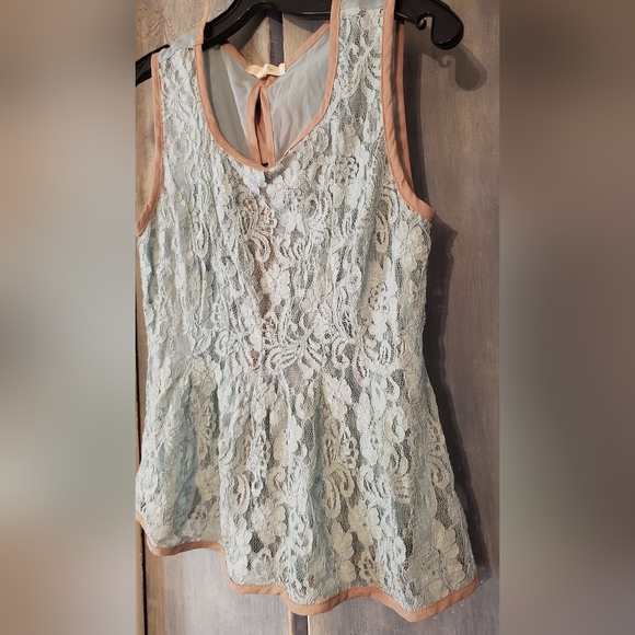 Ryu Anthropologie Lace/Chiffon 3 Bows Tank Blouse (S) - Picture 5 of 15